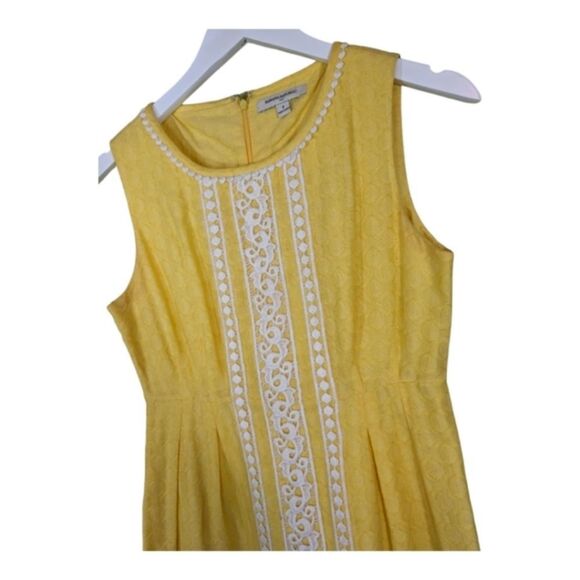 Banana Republic dress yellow lace applique sleeveless short Easter spring 2 - Picture 6 of 11